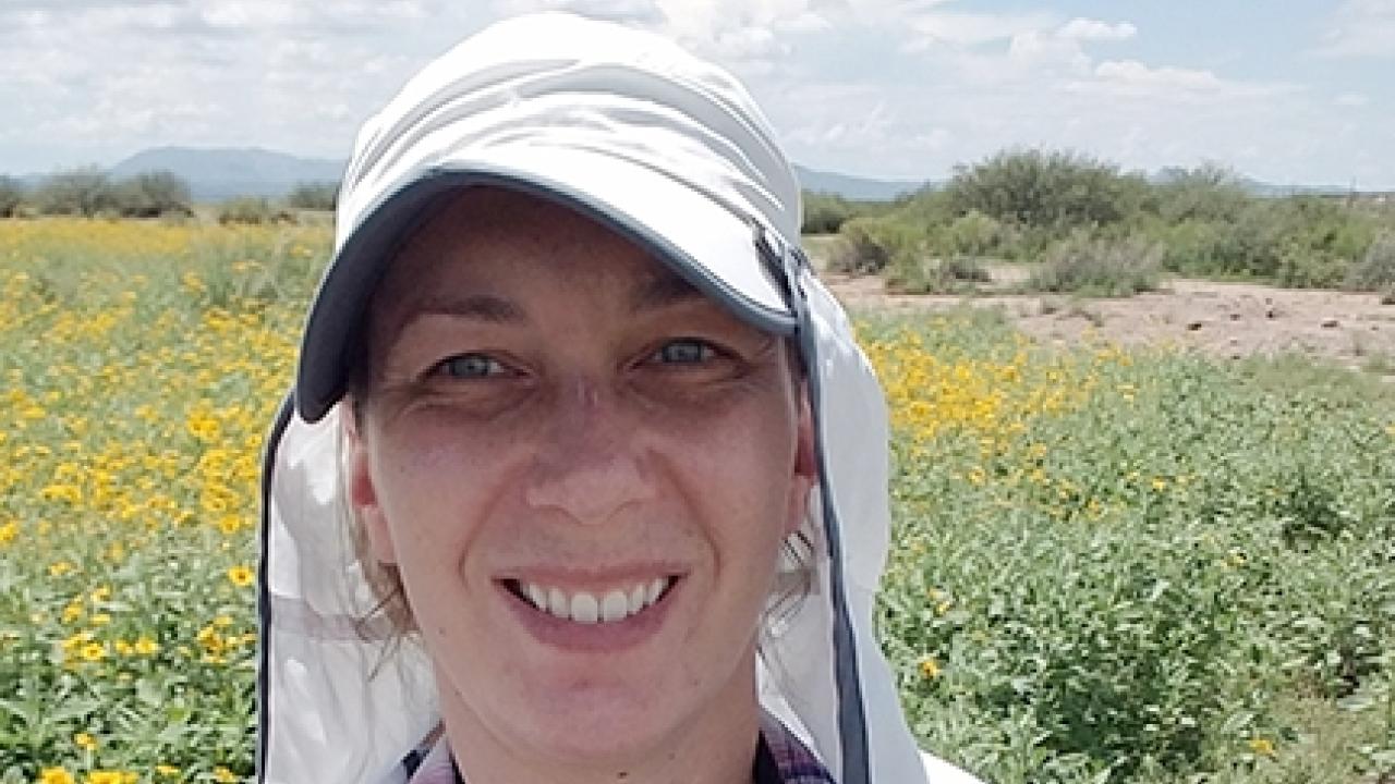 Kim Chacon, UC Davis doctoral candidate. This is a selfie she took at The Bee Course in Portal, Ariz. last August. Kim Chacon